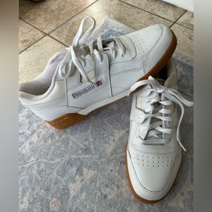 Reebok Classic White Sneakers with Brown Sole